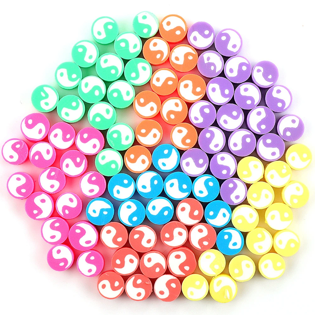2 Bags Key Chain Soft Ceramic Bead Jewelry Spacer Beads Bracelets Polymer Clay for
