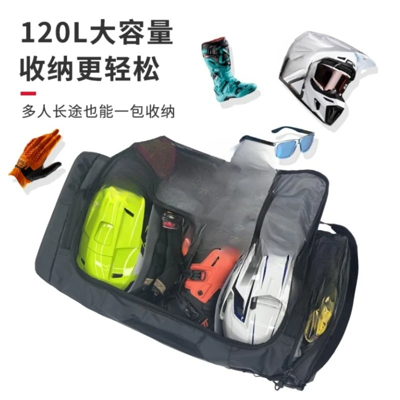 Off-road motorcycle equipment bag trolley case large cycling suitcase knight bag 120L
