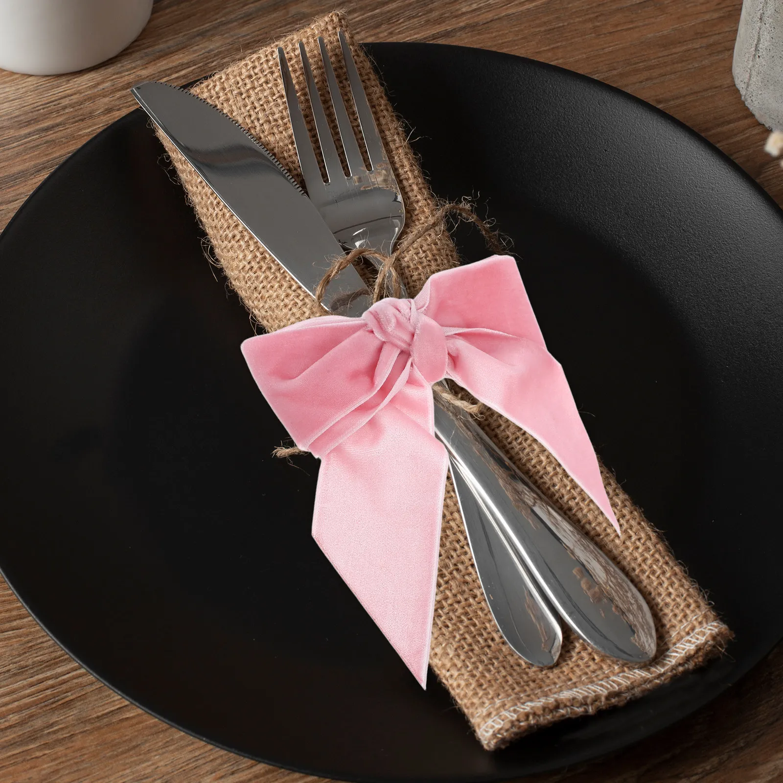 4Pcs Bowknot Napkin Rings Made of Robust Lint Material for Wedding Decoration Party Table Napkin Holder Elegant Dinner Decor