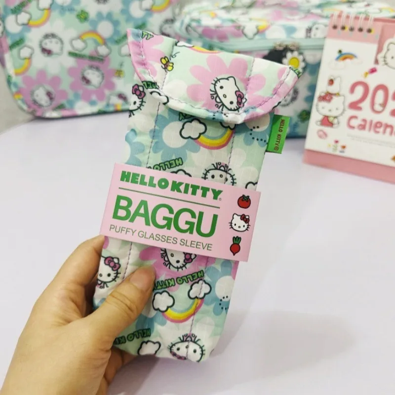 

KT Cat Glasses Protective Cover Cartoon Kawaii Printed Cotton Lined Magnetic Snap Sunglasses Myopia Glasses Storage Bag Gifts