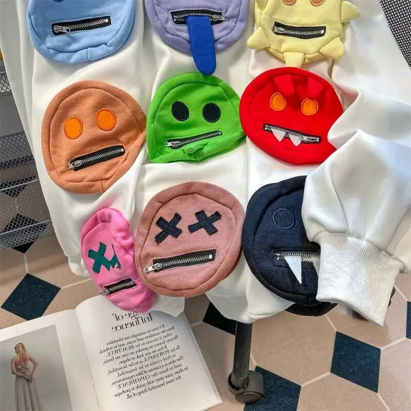 BabYoung American Retro Demon Smiling Face Sweatshirts Sweet Thicked Warm Hoodie Tops Y2k E-Girl Long Sleeve Sweatshirt Women