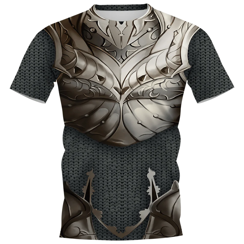 CLOOCL Men T-shirt Pattern Tattoo Armor 3D Graphics Printed Women Shirt Unisex Short Sleeve Harajuku Casual Streetwear Tops