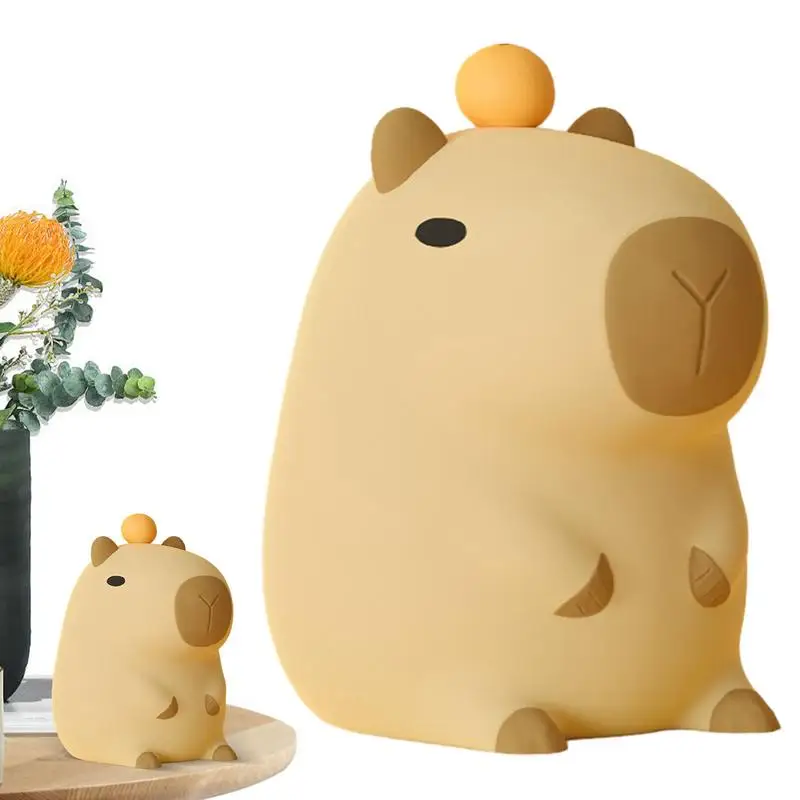 

Cute Cartoon Capybara Silicone Night Light USB Rechargeable Timing Dimming Sleep Night Lamp for Children's Room Decor