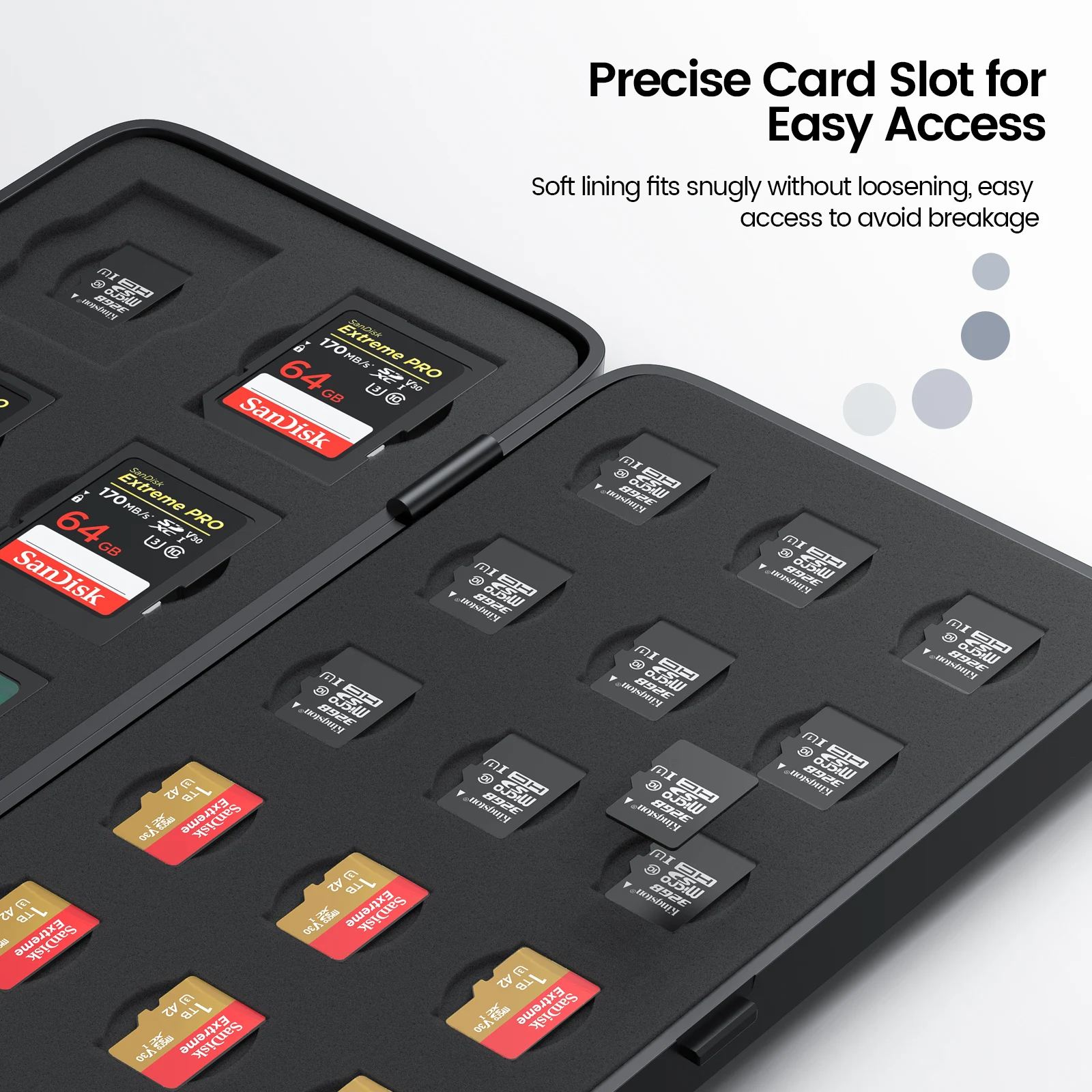 Yottamaster Holder 8SD+26TF Protector Storage Box Multi-grid Dustproof & Shockproof Memory Card Case Micro SD Card TF & SD Card