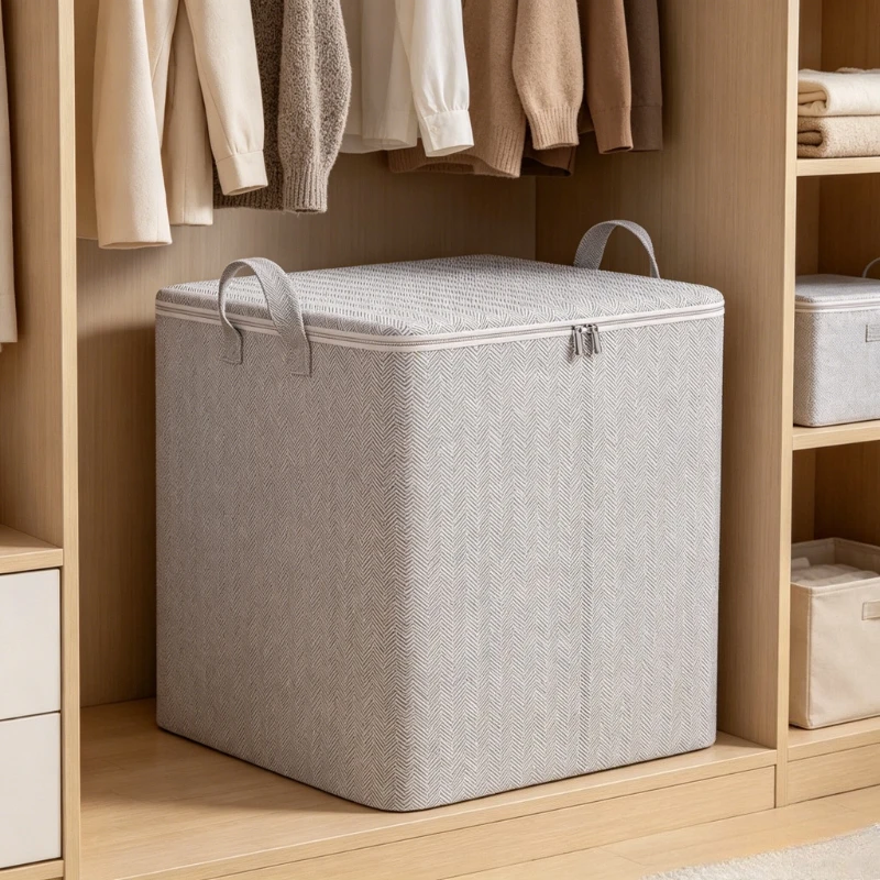 1 Stück/Aufbewahrungstasche, Quilt-Packtasche, Fischgrätenmuster, Umzugstasche, Kleiderschrank-Aufbewahrungstasche, Kleidungsaufbewahrungstasche, Reise-Aufbewahrungstasche.