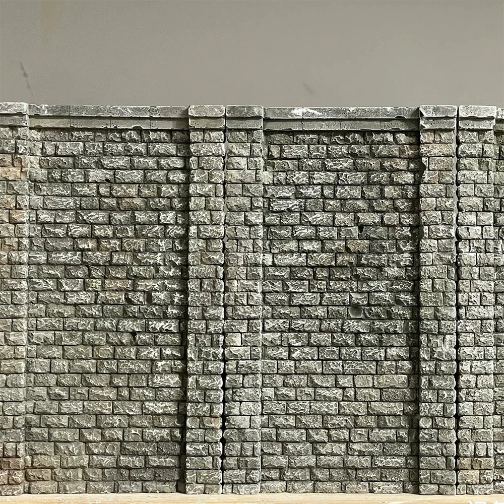 

HO 1/87 Scale Miniature Plaster Brick Wall Panels Model Railway Diorama Dollhouse Castle Decor DIY Sand Table Building Materials