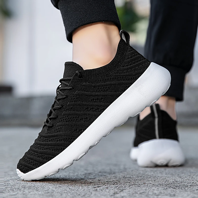 Men's Casual Sports Web Running Shoes Light Soft Elastic Comfortable Breathable Light Wear Lovers Sports Casual Running Shoes