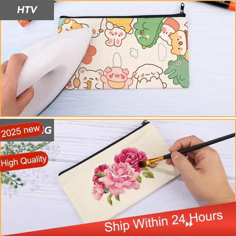 

AC18(Guaranteed) Blank DIY Craft Bag Canvas Pencil Case Blank Makeup Bags- Canvas Pencil Pouch Bulk Canvas Cosmetic Bag 45 Pack