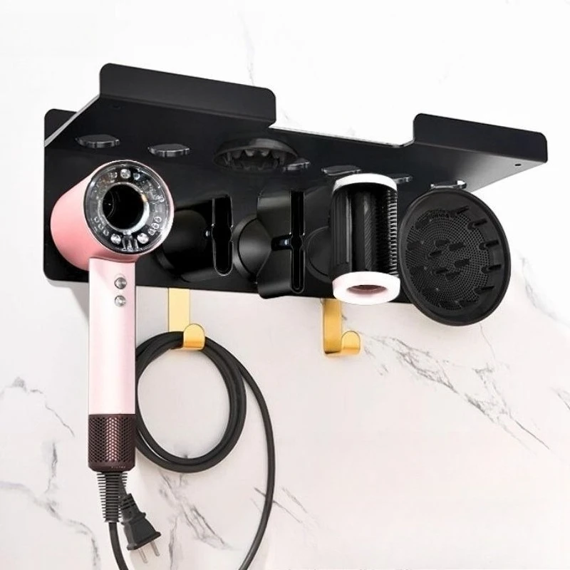 ينطبق على مجفف الشعر دايسون HD16، دعامة مغناطيسية خاصة، رف تخزين مكواة تجعيد، رف تثقيب مجاني لتصفيف الشعر