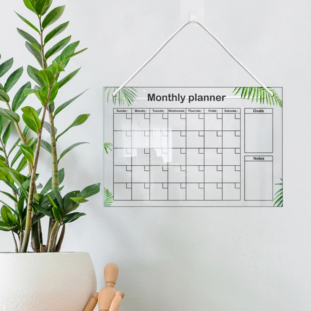 Refrigerator Monthly Planning Note Board Acrylic Wall Calendar Decors Erasable Notepads Home Message