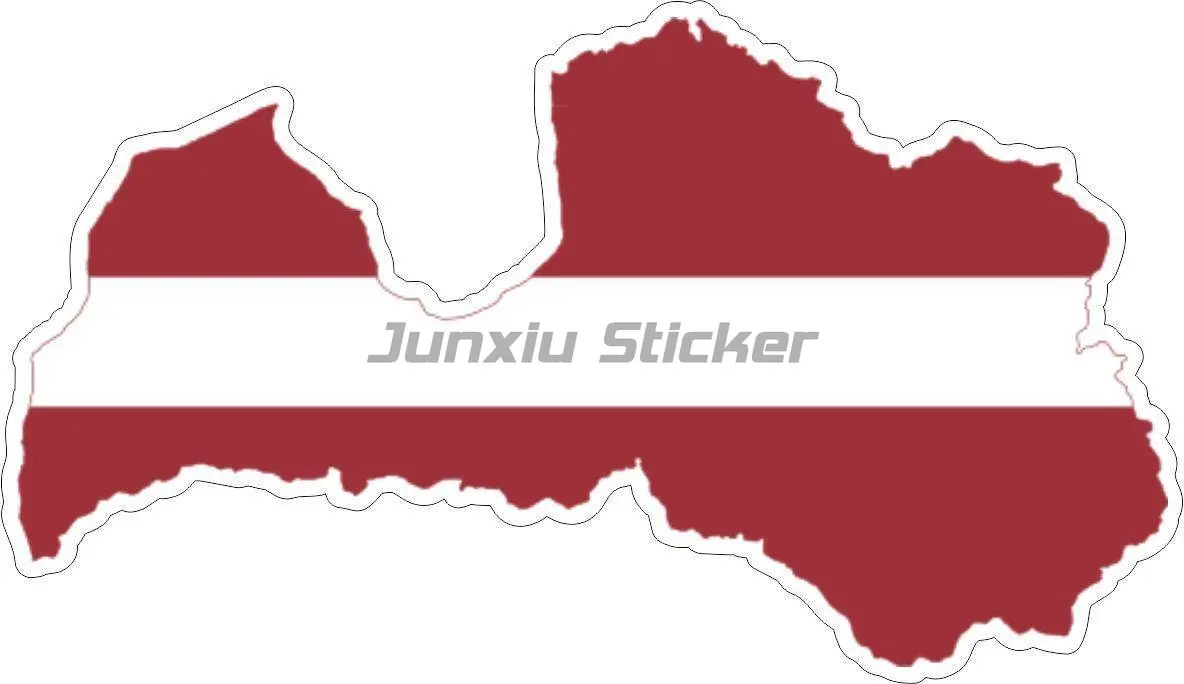 Latvian LV National Flag Car Sticker Vinyl Waterproof Quality Decal Premium Decal Car Window Bumper Racing Laptop Helmet Trunk