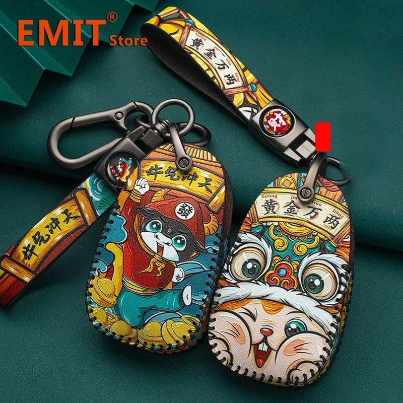 Leather Car Key Case for Alfa Romeo Giulia Stelvio Giulietta 156 159 GTO GTA Mito Brera Keychain Remote Cover Buckle Accessories