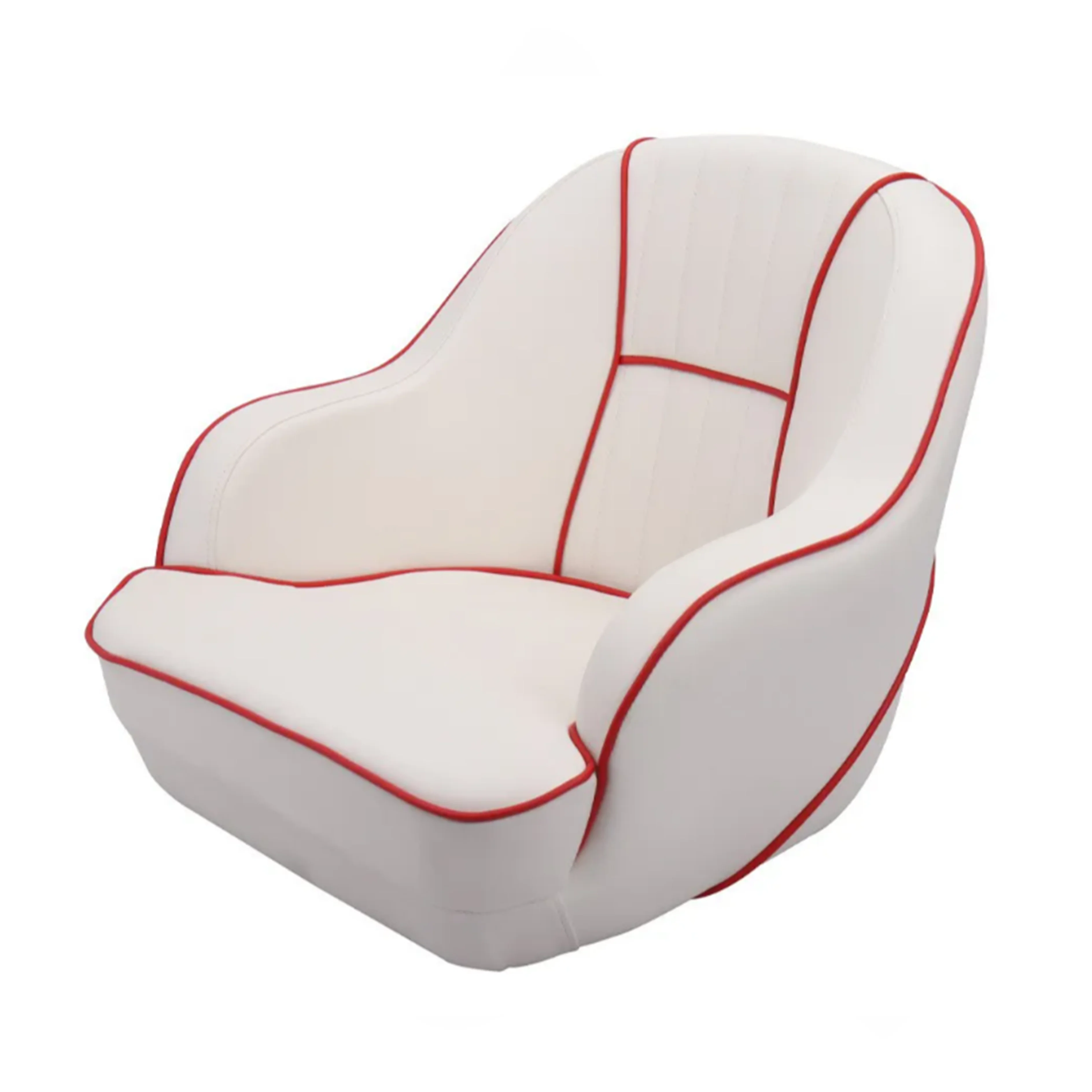 Customized Luxury Boat Seats White High-Back Soft Pack Aluminum Hinge Chair with PU for Yachts and Boats2025