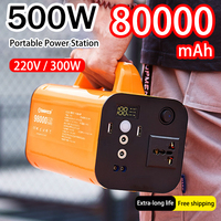500W 220V 80000mAh Portable Power Station Generator Lifepo4 Battery Outdoor Camping Charger Emergency Power Bank AC DC Output