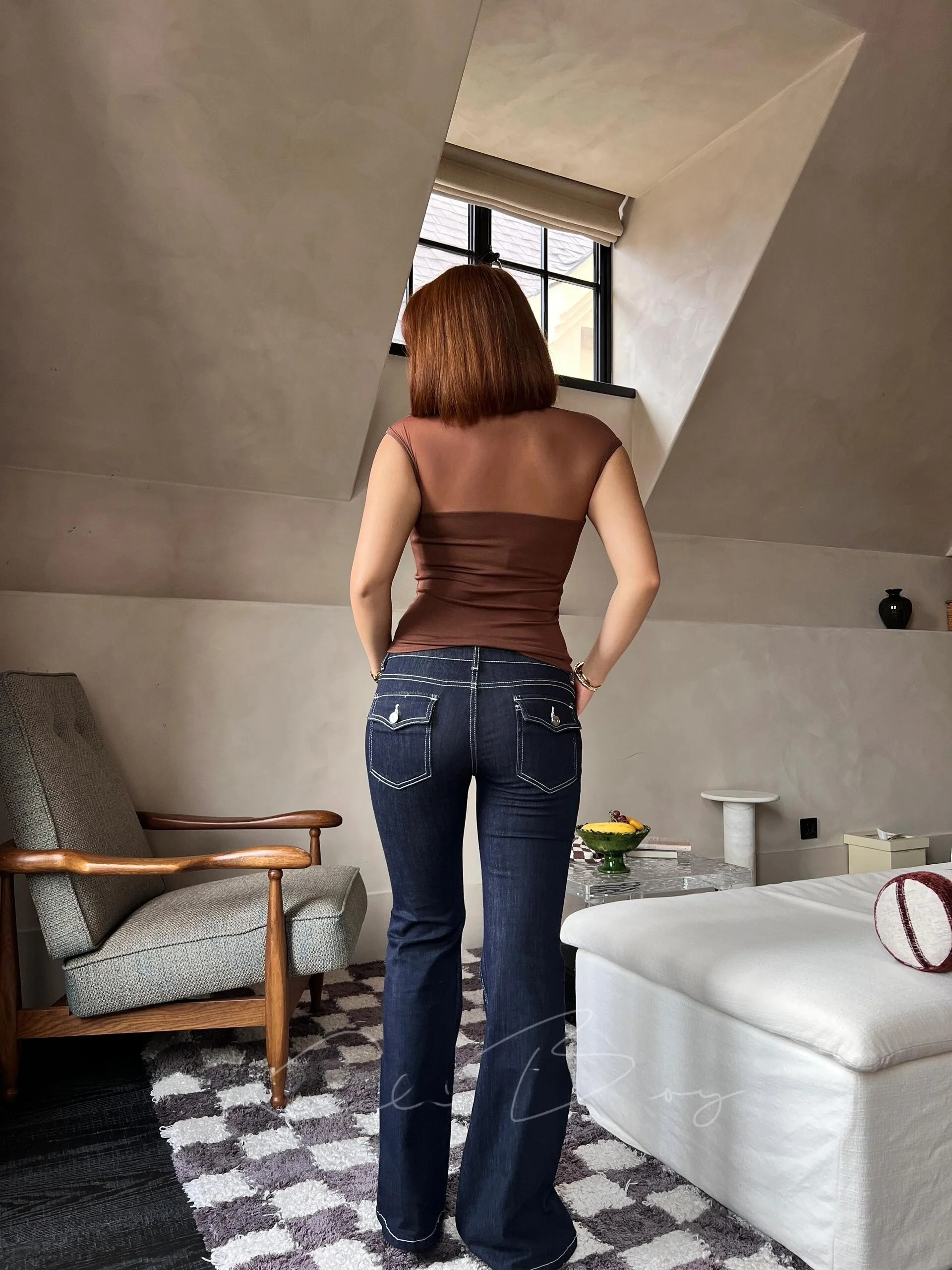 

Vintage Low Waist Wide Leg Jeans Denim Thin Elastic Color Locking Craft Long Pants Casual Style High Waist Slim Fit Autumn Se...