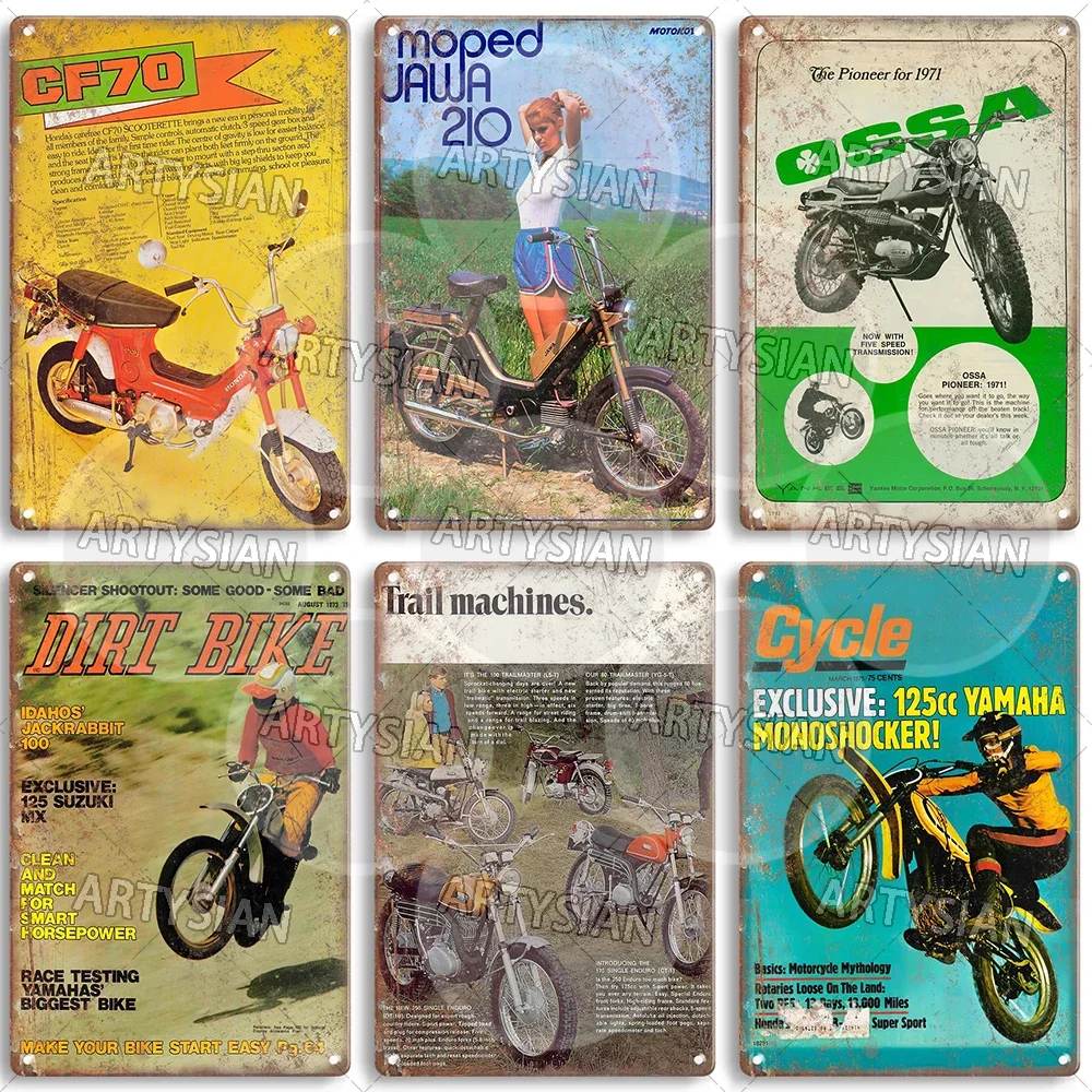 Motorcycle Metal Signs Off-Road Motorbike Dirt Bike Racing Metal Plaque Motocross Benelli Ossa Jawa Arctic Cat Easy Rider