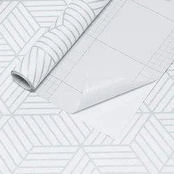 Peel and Stick Wallpaper Silver Stripes Geometric Removable Self Adhesive Wall Stickers PVC Film Decorative Shelf Drawer Liner