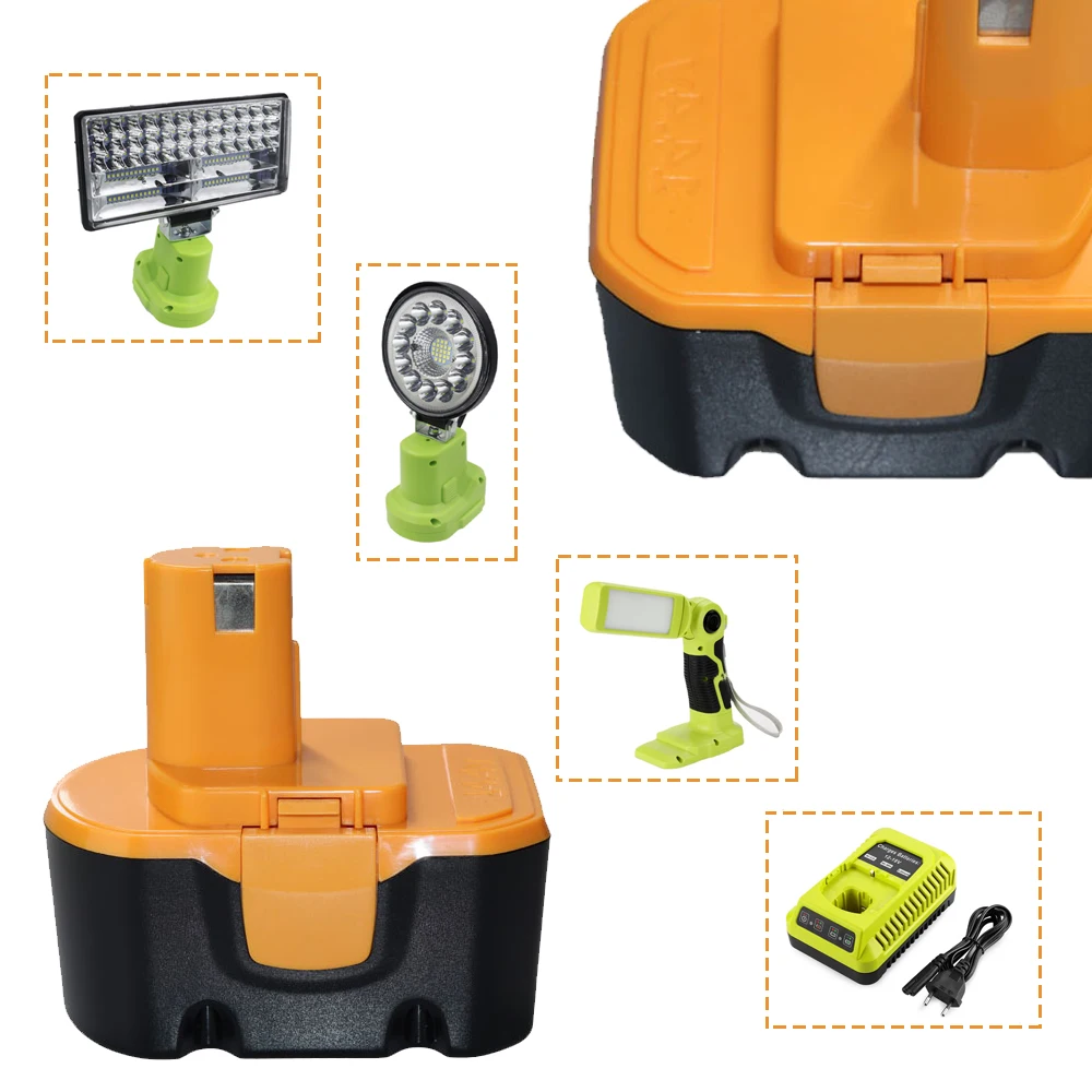 

14.4V NI-MH Battery4800/6800/9800mAh for Ryobi SaftSafety Compatible R10521 RY6201 RY6202 130224010 130224011 130281002