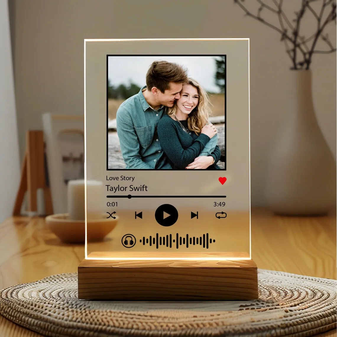 

Hotsale Personalised Music Song Plauqe Acrylic Music Plaque Anniversary Birthday Wedding Valentine's Day Gifts for Her Him