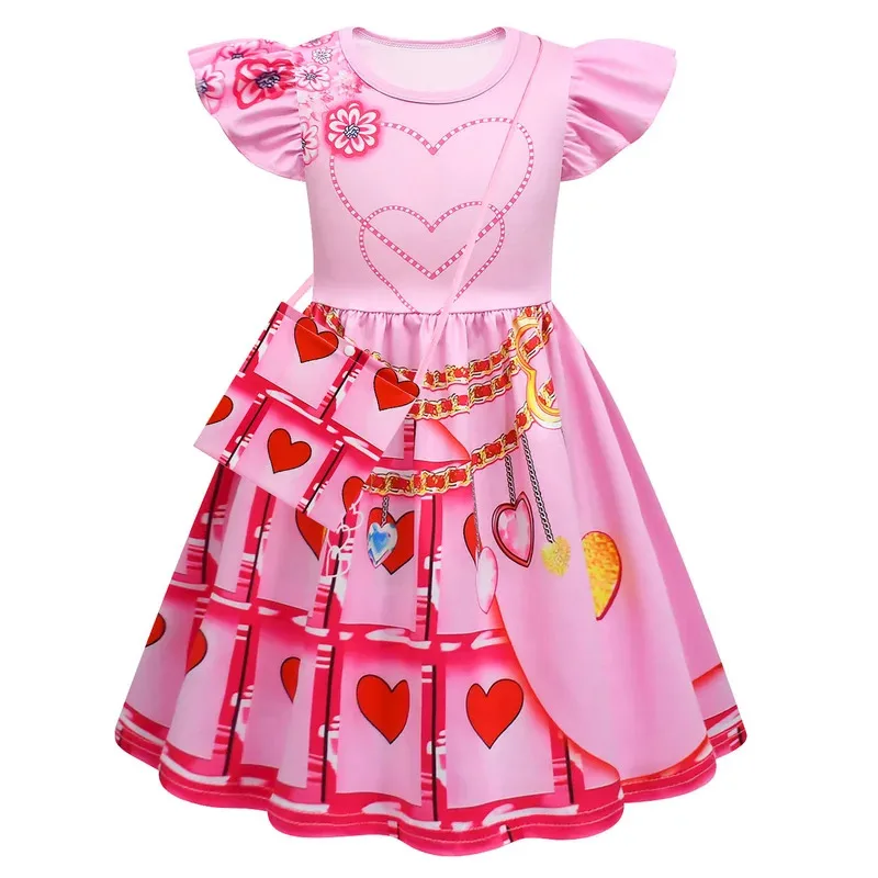 111 www Cartoon Descendantsed Baby Girls Dresses Kids Mal Evie Clothes Cosplay Costume Children Fly Sleeve Casual Dress Summer O
