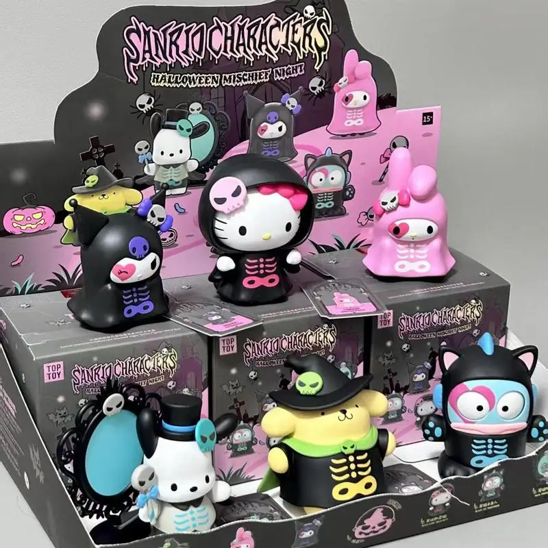 

Genuine Hello Kitty Halloween Trick-Or-Treat Night Series Blind Box Toys Kuromi My Melody Hamtaro Doll Anime Action Figure Doll