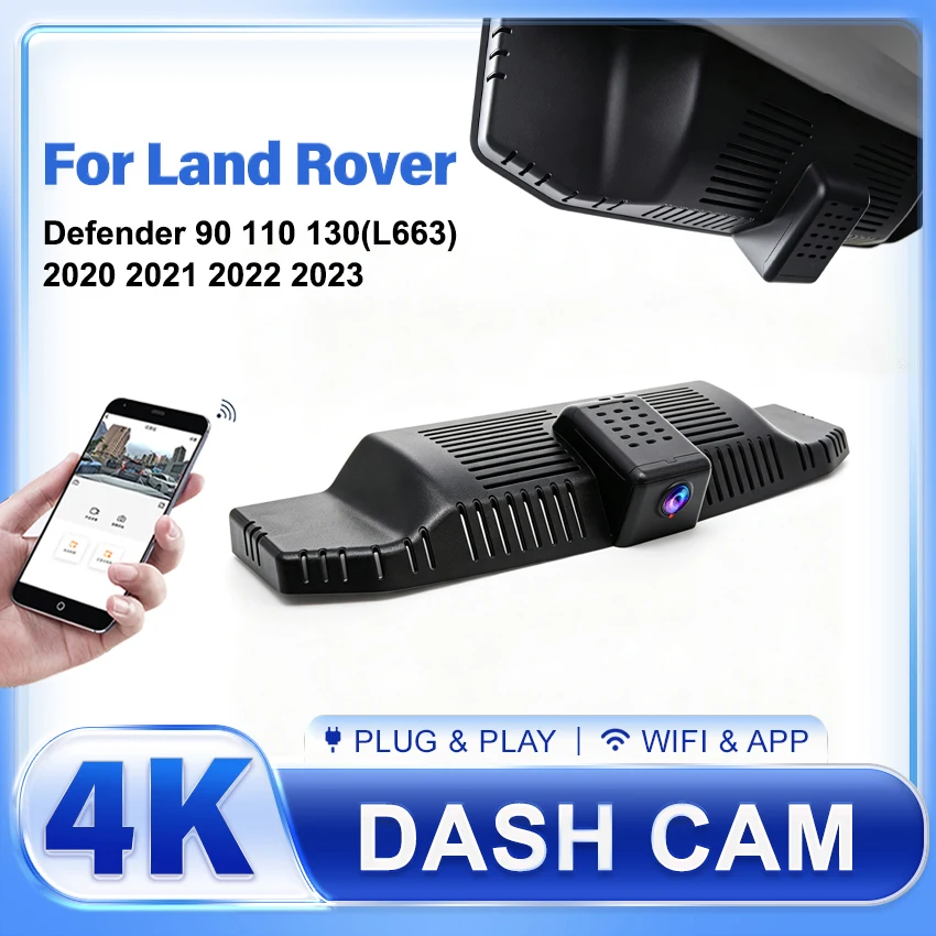 New! Plug and Play Dash Cam For Land Rover Defender 90 110 130(L663)2023 2022 2021 2020 Special Car DVR Wifi UHD Dashcam Camera