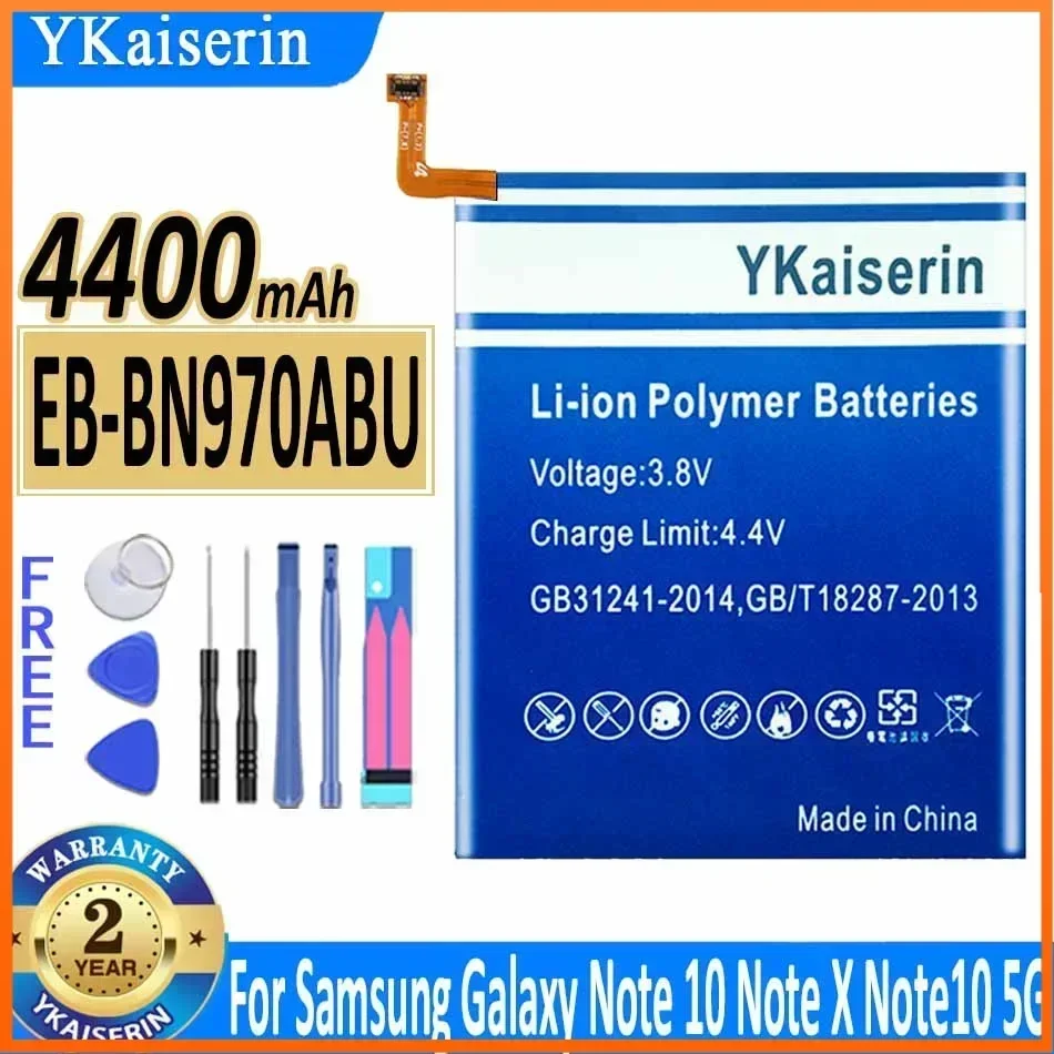 YKaiserin EB-BN970ABU เปลี่ยนแบตเตอรี่ 4400mAh สําหรับ Samsung Galaxy หมายเหตุ 10 หมายเหตุ X Note10 NoteX Note10 5G แบบพกพาแบตเตอรี่