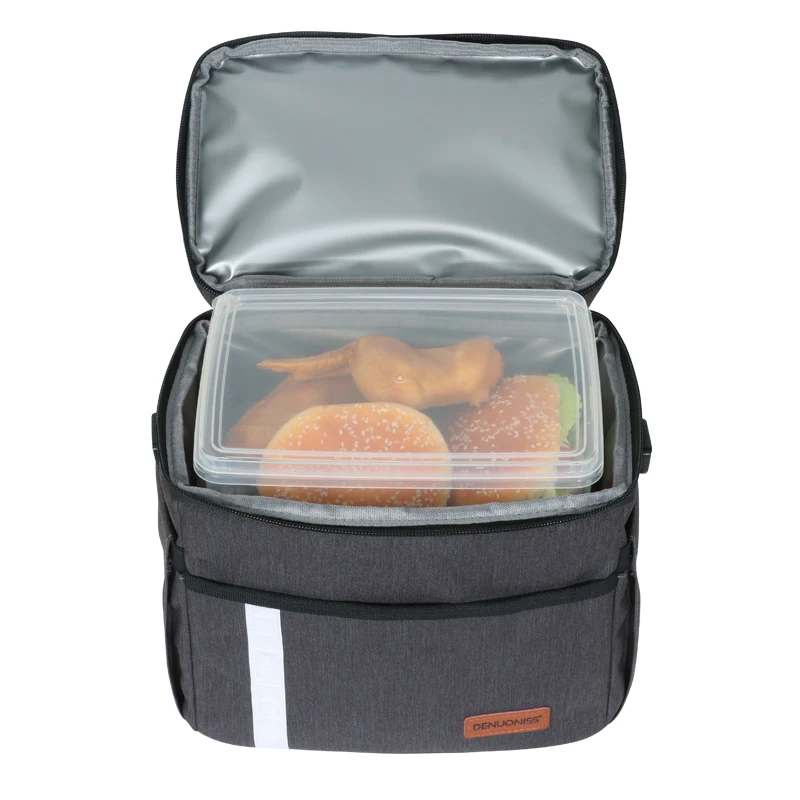 DENUONISS Multifunction Double Layer 9L Large Capacity Portable Lunch Bag Beach Cooler Thermal Bag Ice Box Cooler Bag