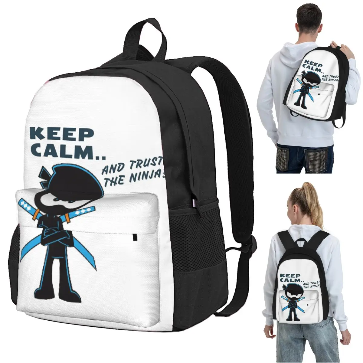 

Keep Calm And Trust The Ninja Kidz Backpack Student BookBag Children School Bag Computer Shoulder Bags for Boys Girls