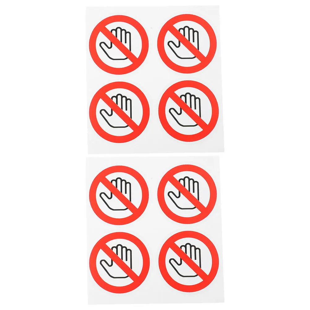 8 pezzi Segnale di avvertimento di sicurezza Non touch Etichette Prevengono lesioni meccaniche Decalcomanie autoadesive per fabbriche magazzini