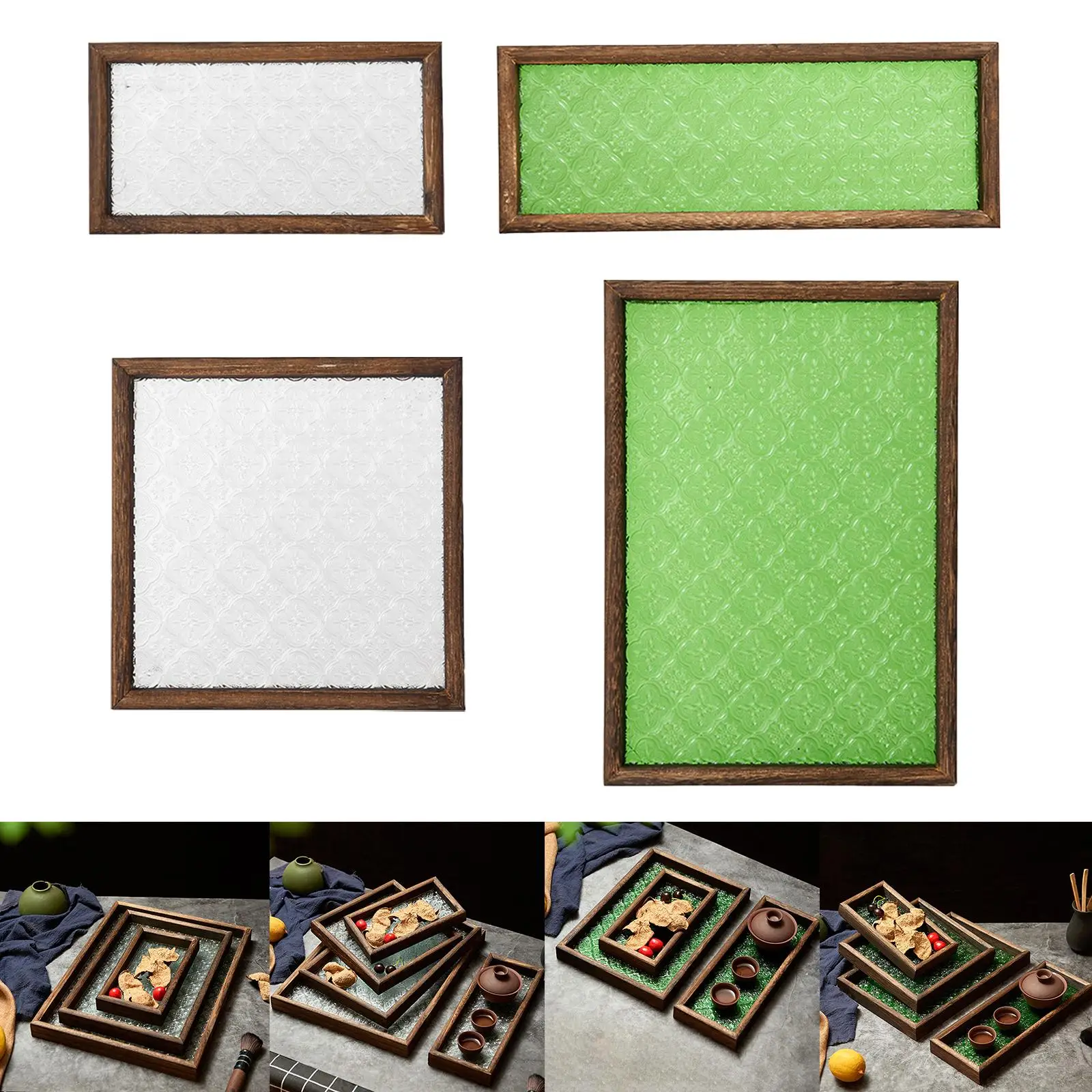 

Japanese Style Tea Serving Tray Counter Display Plate Dishes for Kitchen