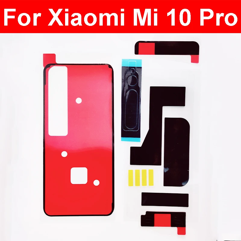 Full Set Achterste Camera Sticker Achterkant Cover Zelfklevende Achterkant Behuizing Batterij Cover Lijm Tape Voor Xiaomi Mi 10 Pro Back Cover Lijm