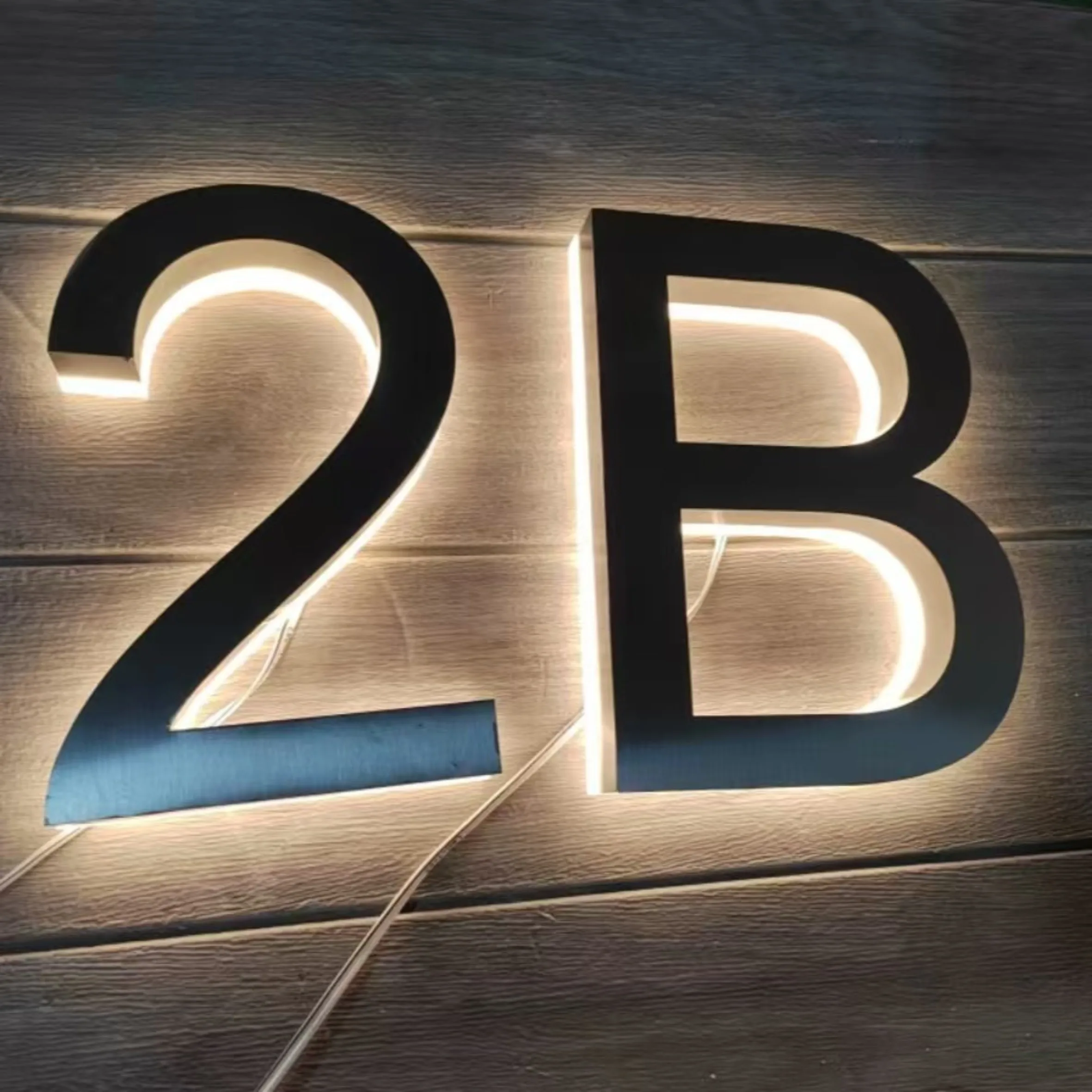 LED solar house number light letter sign shopping mall hospital outdoor stainless steel advertising lighting door panel