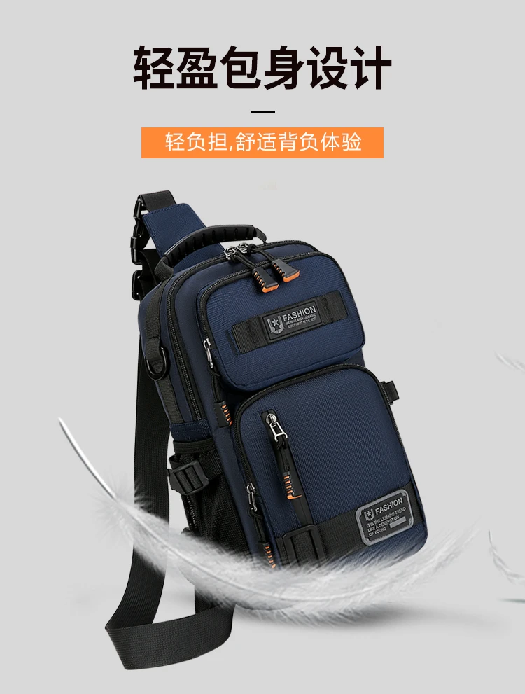 Mode männer Taille Packs Brust Tasche Hohe Qualität Oxford Umhängetaschen Für Männer Mode Lässig Männer Tasche Handtasche Männlichen Brust pack – Detail 6