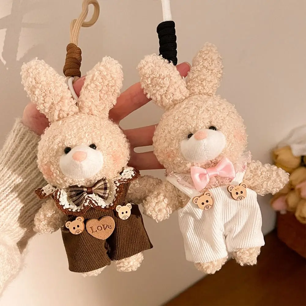 Fashionable Hanging Bear Plush Pendant Cute Soft Plush Doll Keychain 16cm Cartoon Plush Rabbit Key Ring Daily Use