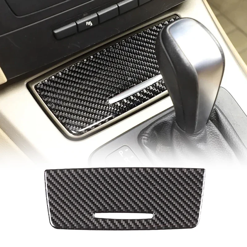 For BMW 3 Series E90 E92 E93 2005-2012 Soft Carbon Fiber Car Center Gearbox Storage Box Panel Cover Sticker Car Accessories