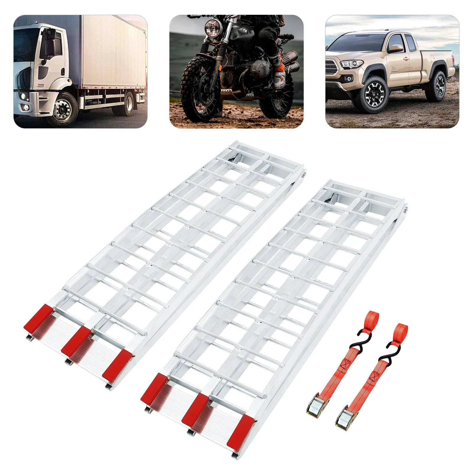 Versatile Heavy-Duty Loading Ramps for Trucks & Motorcycles - Strong Folding Design for Easy Storage & Transport Car Ramps