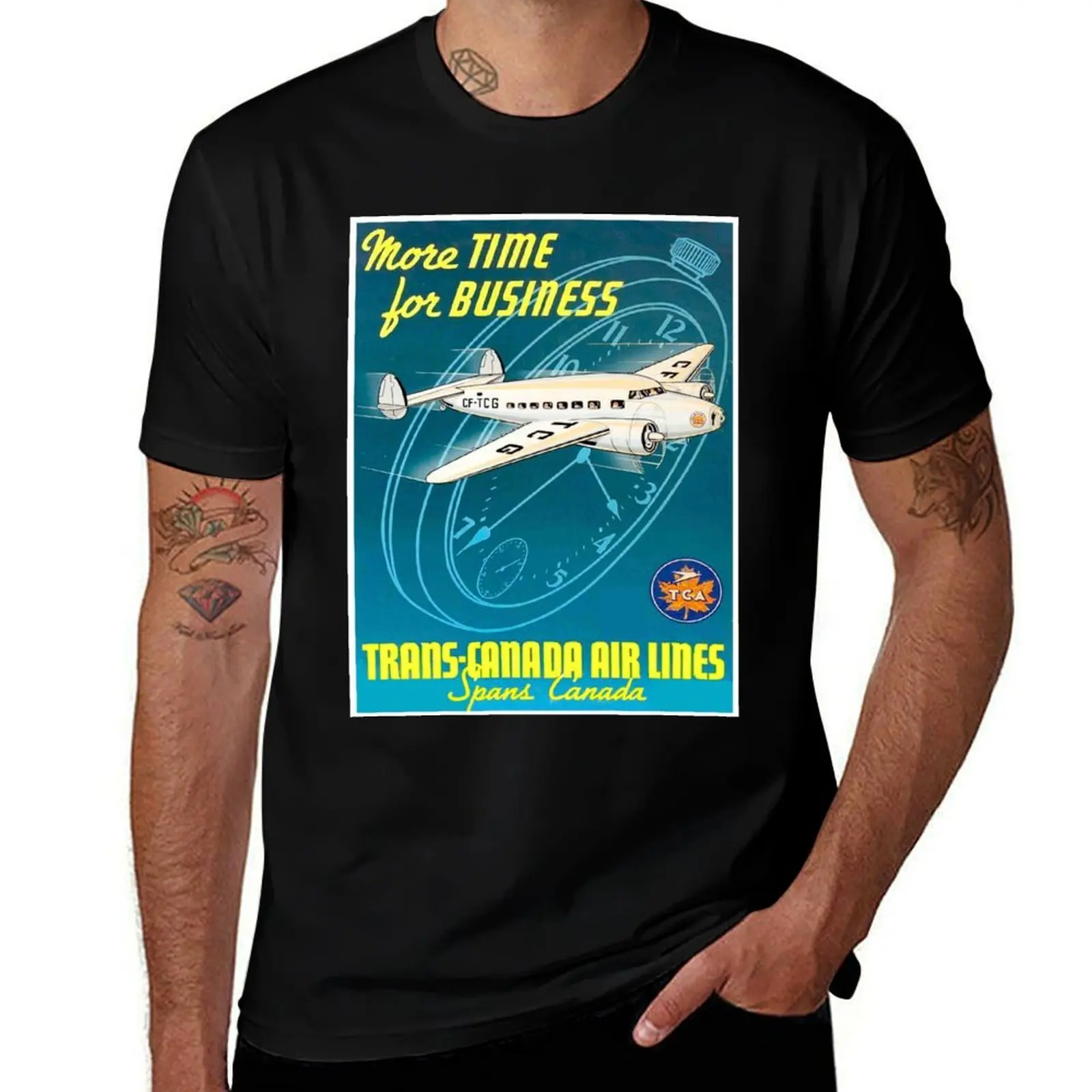 TRANS-CANADA AIR LINES : Vintage Travel Advertising Print T-Shirt Street Art Print Tee Shirt T-Shirt