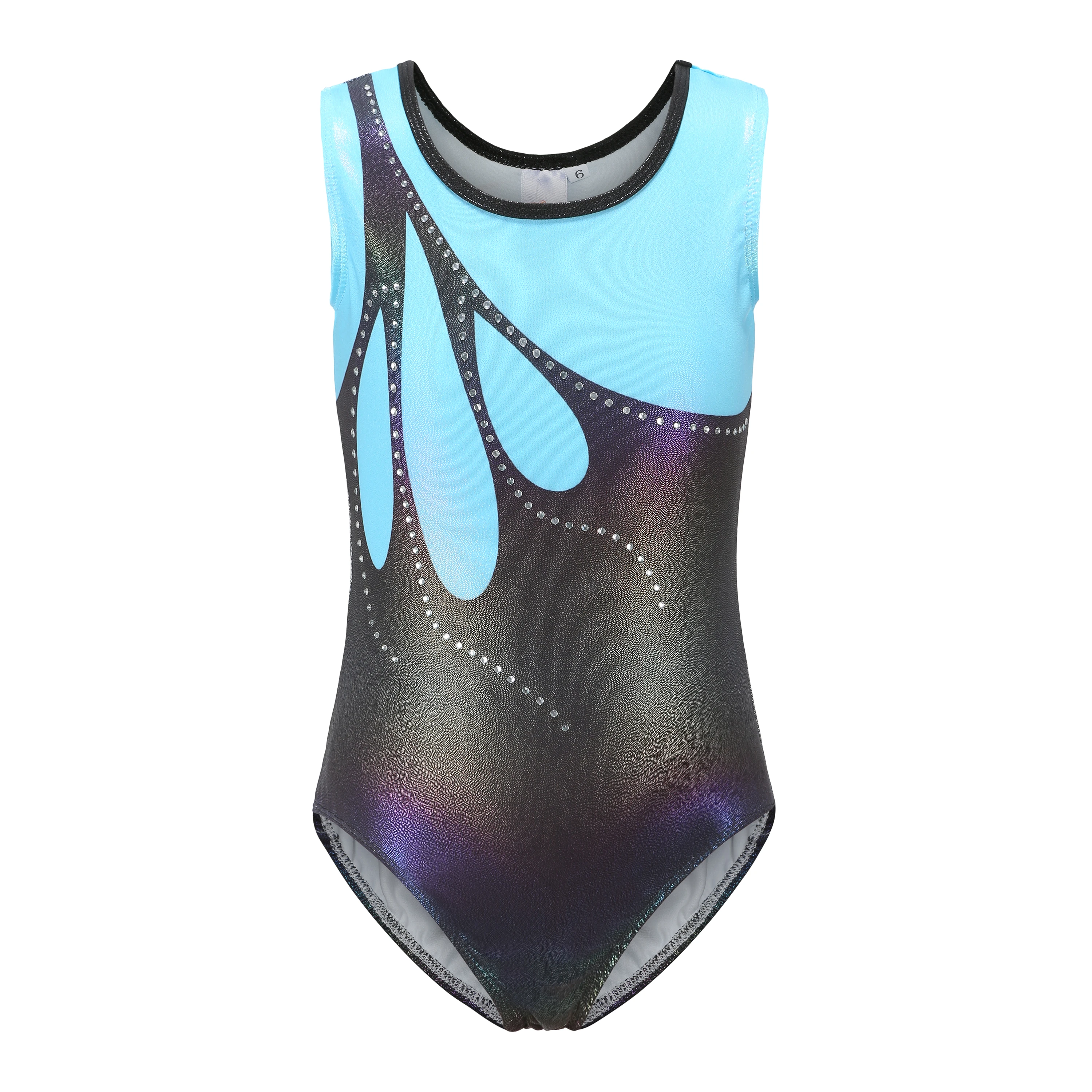 Wholesale High Quality Cheap Children Print Laser Sleevelss Girls  Leotards Gymnastics