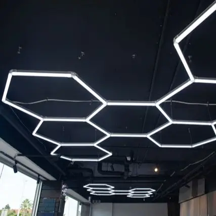 Luz Led de nido de abeja de tamaño pequeño para garaje, lámpara Led hexagonal, tubo Led, iluminación de techo para Taller de reparación de