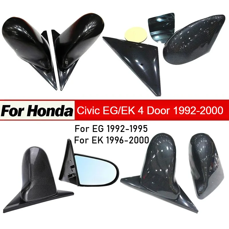 

For Honda Civic EG/EK 4 Door 1992-2000 Car Side Mirror Manual Adjustable Racing Rear View Mirror Covers Spoon Style Body Kits