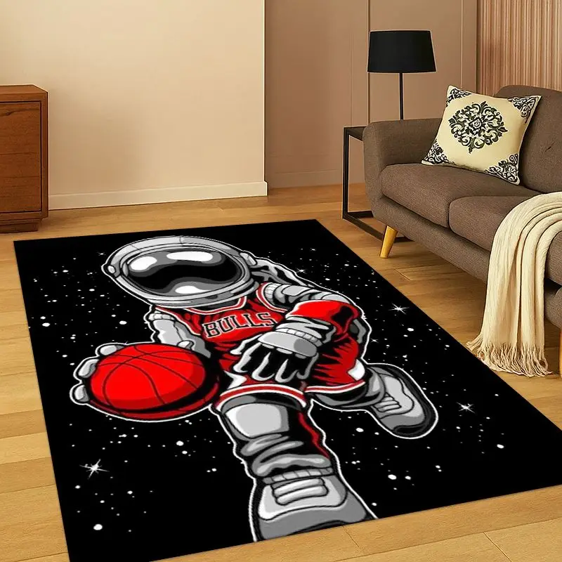 Cartoon Astronaut Universe Spaceman Outer Space Carpet Rug for Bedroom Living Room Sofa Playroom Doormat Home Decor, Non-slip