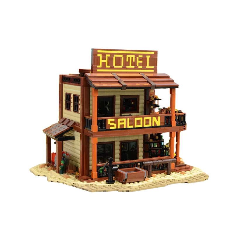 1991pcs MOC Old West Saloon Hotel Westerned Model Building blocks Assemble toy DIY Christmas gift creative Education Brick Kids