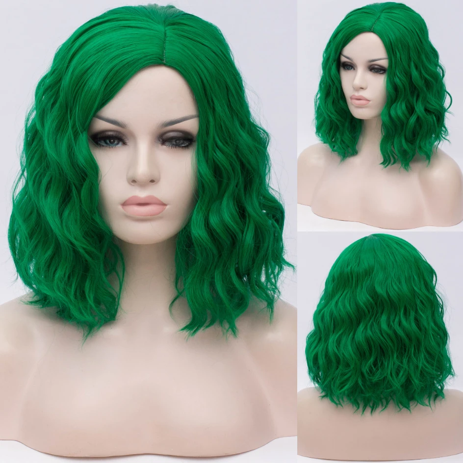 GAKA Peluca de Cosplay de onda Natural corta para mujer, cabello sintético rojo para niña, gorra de pelo sin fibra de alta temperatura