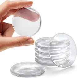 12/6pcs Door Knob Wall Shield Transparent Round Soft Rubber Door Stopper Mute Stickers Wall Protector Door Handle Bumper Pad