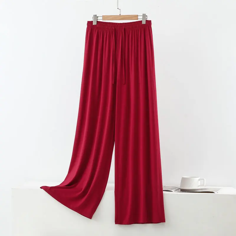 Plus size M to 6XL Modal Sleep Bottoms for Women Draped Wide Leg Pant Loose Straight Long Pants Casual Loungewear Dance Trousers