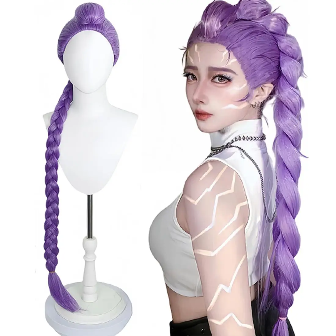 

Kpop Huntrix Rumi Cosplay Wig Halloween Party Demon Accessory Hunters costumes props carnival fancy dress up