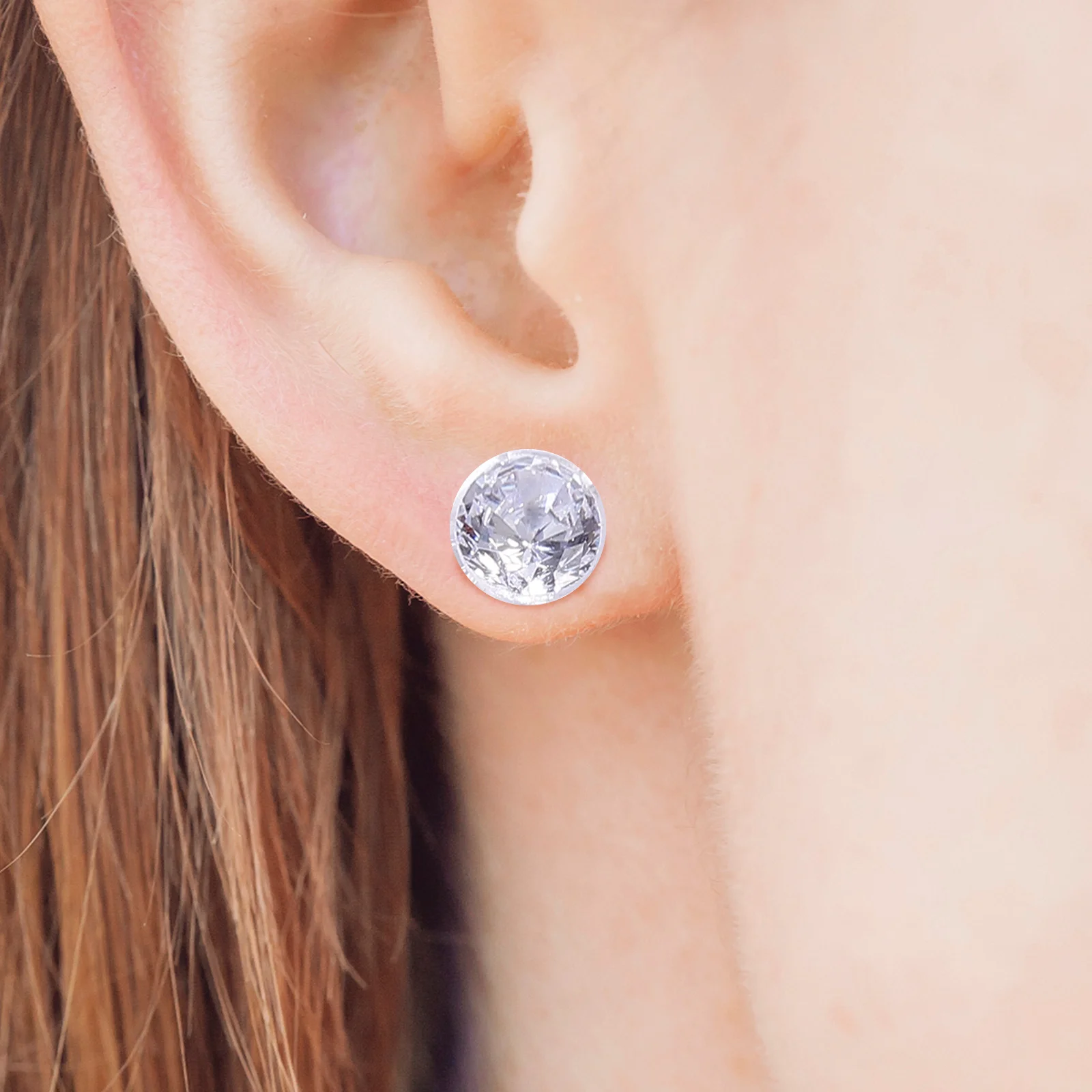 

12Pairs Lightweight Zircon Resin Stud Earrings Triangle Fashion Earrings Portable Decorative Ear Studs Perfect for Daily Party