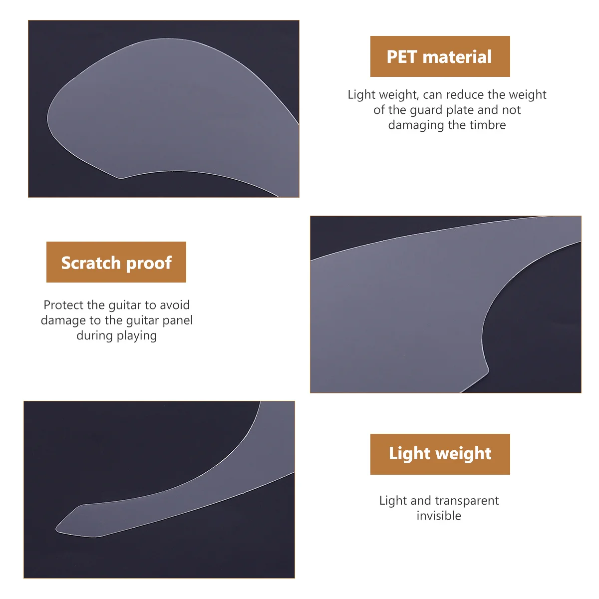 

1Pcs Guitar Accessory Pickguard Sticker Clear Pet Material Long-Lasting Scratch Protection Custom Fit for Guitar Body Decoration