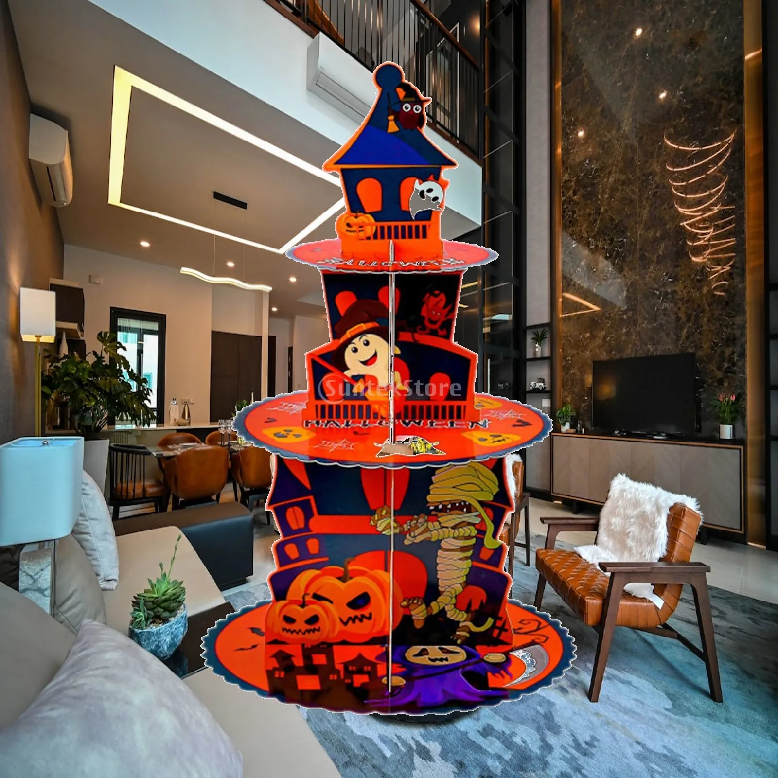 Support à cupcakes d'Halloween en carton, plateau de service pour le thé de l'après-midi